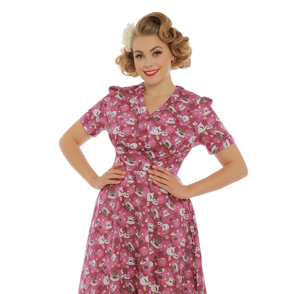 Modcloth Lindy Bop tea and biscuits dress